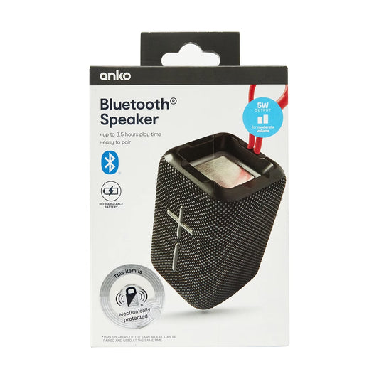 Bluetooth Speaker, Black - Anko